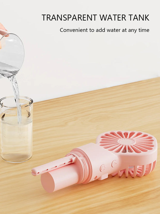 Handheld Mini Air Conditioner USB Rechargeable Portable Desk Misting Fan 4 Speed Small Air Cooler Low Noise for Home/Office/Dorm-The Joop Basket