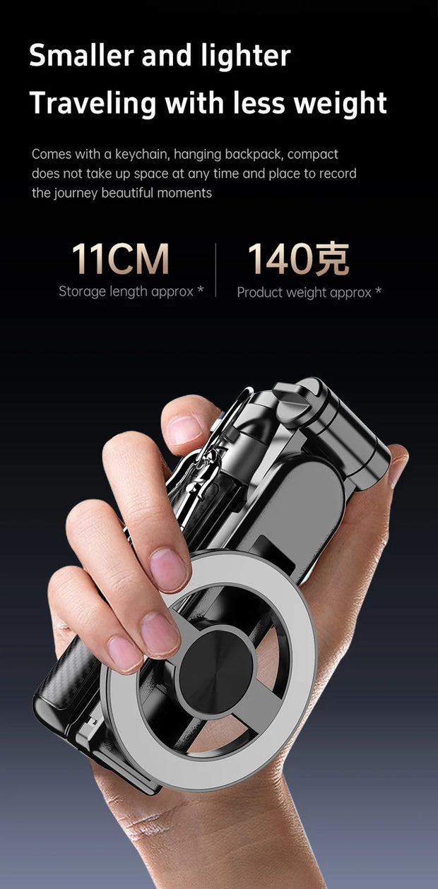 T20 Magnetic Portable Telescopic Selfie Stick 360° Rotation Universal for iPhone 16 15 14 13 12 11 Samsung Xiaomi Travel Outdoor-The Joop Basket