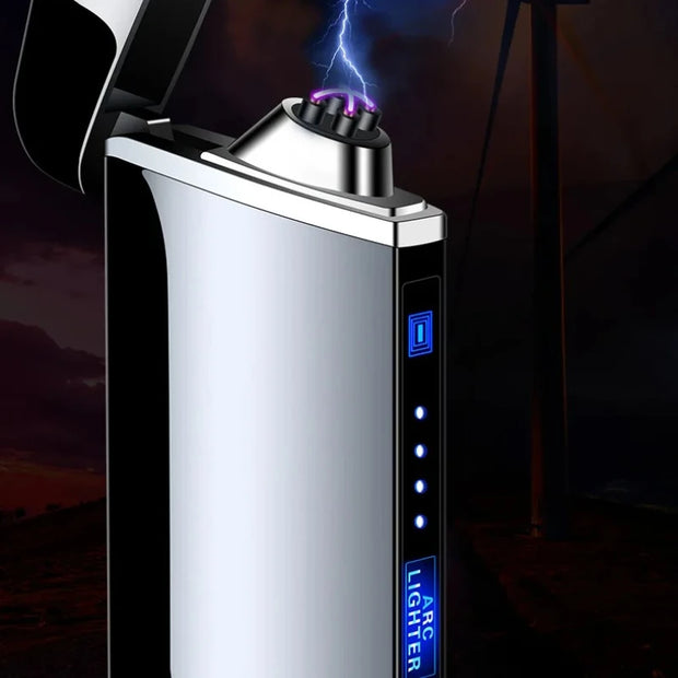 2025 New USB Rechargeable Metal Lighter Double Arc Men's Cigarette Ignition Tool Lighter Rechargeable Type C Type Free Delivery-The Joop Basket