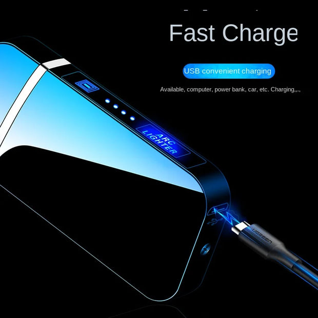 2025 New USB Rechargeable Metal Lighter Double Arc Men's Cigarette Ignition Tool Lighter Rechargeable Type C Type Free Delivery-The Joop Basket