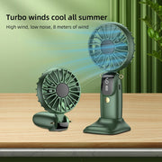 2025New Arrivals USB rechargeable portable Hand Fan Installed By Table with phone holder handheld Mini fan neck fan