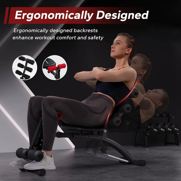 Ab Machine Multi-Functional Adjustable Ab Trainer Ab Workout Bench for Home Gym Sit Up Machine for Abdominal Exercise Chair for-The Joop Basket