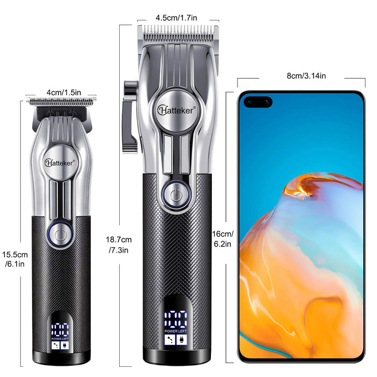 Hatteker Oilhead Electric Hair Clippers for Man Sculpting Parent-Child Set Multifunction Barber 2-Piece Grooming Kit