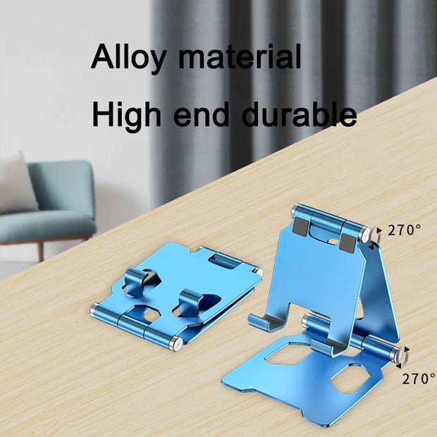 Metal Aluminum Alloy Mobile Phone Desktop Holder Stand for iPhone 13 14 Pro Stand Lazy Live Portable Folding Mobile Phone Stand-The Joop Basket