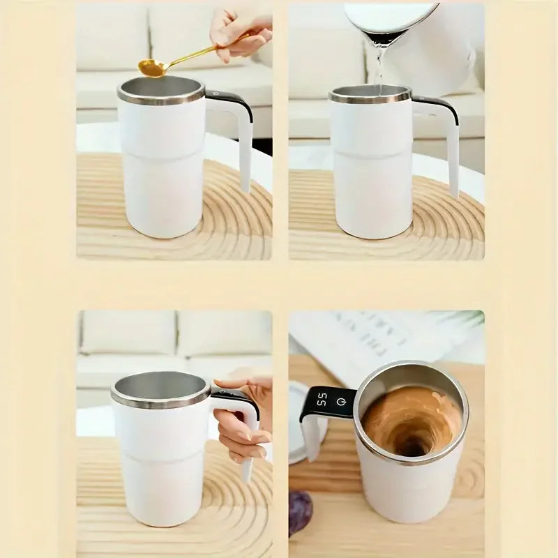 Showing Smart Temperature Control Stirring Coffee Cup different views