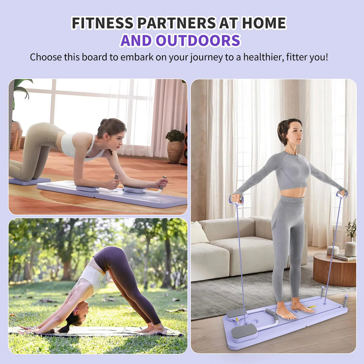 Ab Board Exercise Fitness Equipment Multi-Functional Pilates Reformer Foldable for Full-Body Core Strength Training Workout