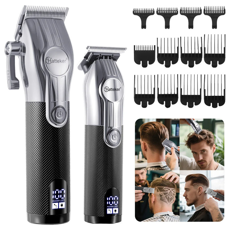 Hatteker Oilhead Electric Hair Clippers for Man Sculpting Parent-Child Set Multifunction Barber 2-Piece Grooming Kit