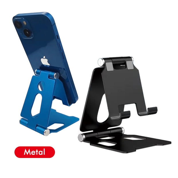 Metal Aluminum Alloy Mobile Phone Desktop Holder Stand for iPhone 13 14 Pro Stand Lazy Live Portable Folding Mobile Phone Stand-The Joop Basket