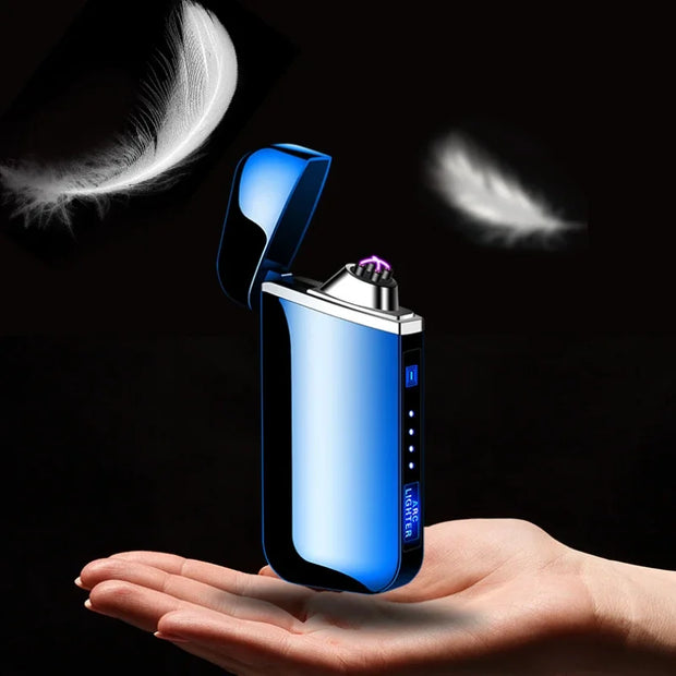 2025 New USB Rechargeable Metal Lighter Double Arc Men's Cigarette Ignition Tool Lighter Rechargeable Type C Type Free Delivery-The Joop Basket