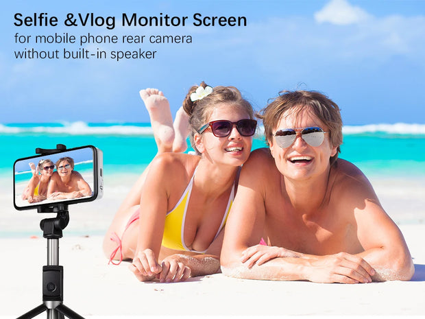 Vlog Selfie Monitor Screen for Phone, Rear Camera for Selfie Vlog Live Stream, Magnetic Mount for MagSafe, Wireless Connection w-The Joop Basket