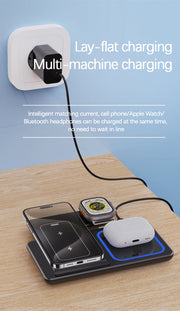 30W LED Fast Wireless Charger Stand 3 in 1 Foldable Charging Station For iPhone 15 14 13 12 11 Apple Watch 9 8 7 6 5 Airpods Pro-The Joop Basket