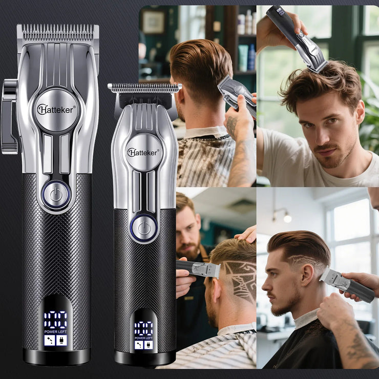 Hatteker Oilhead Electric Hair Clippers for Man Sculpting Parent-Child Set Multifunction Barber 2-Piece Grooming Kit