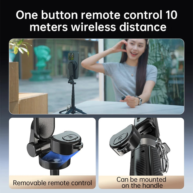 T20 Magnetic Portable Telescopic Selfie Stick 360° Rotation Universal for iPhone 16 15 14 13 12 11 Samsung Xiaomi Travel Outdoor-The Joop Basket