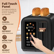 Toaster 2 Slice with Stainless Steel, LCD Display, Touch Button, 1.4'' Wide Slots, and Faster Heating Speed.