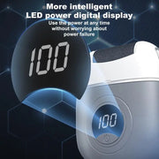 Intelligent LED power digital display on electric foot rasp, ensuring smooth feet care.