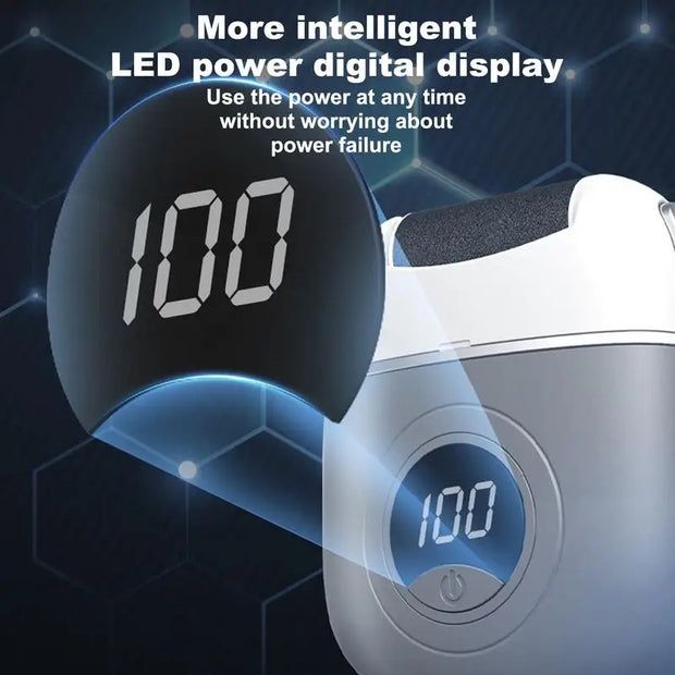 Electric Foot Rasp Digital Display Foot Files Callus Remover Foot Care Tool with Three Adjustment Grinding Head for Toes Heels-The Joop Basket