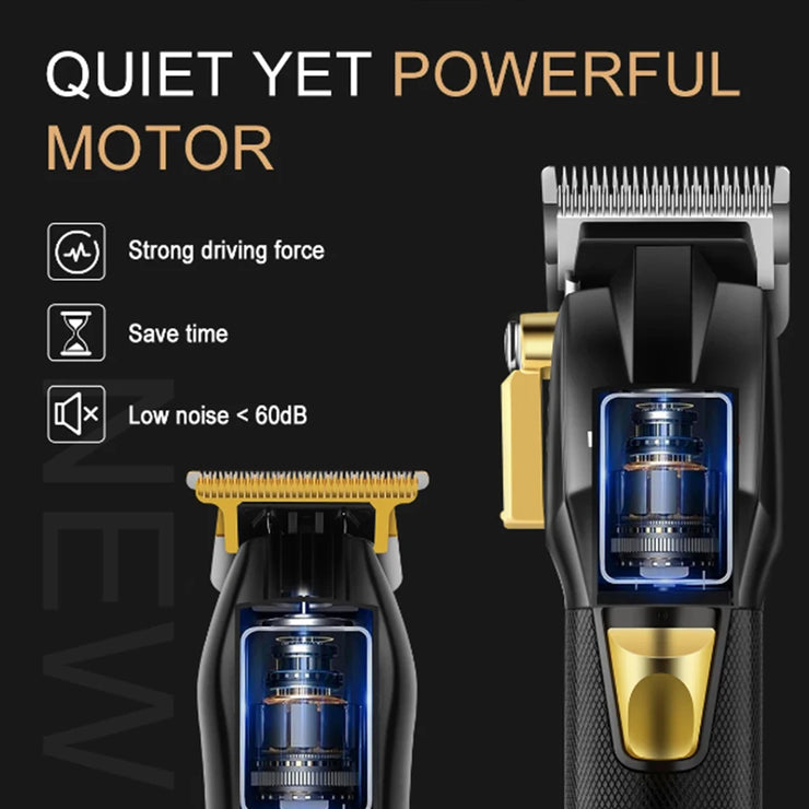 HIENA Trimmer Rechargeable Electric Hair Clippers Set LCD Shaver Dry And Wet Shaving Machine For Men Haircut Set Cordless Kit