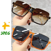 Sunglasses Women Men Oversize New Luxury Brand Design Retro Travel Drive Semi-Rimless Square Frame Vintage Sun Glasses Unisex