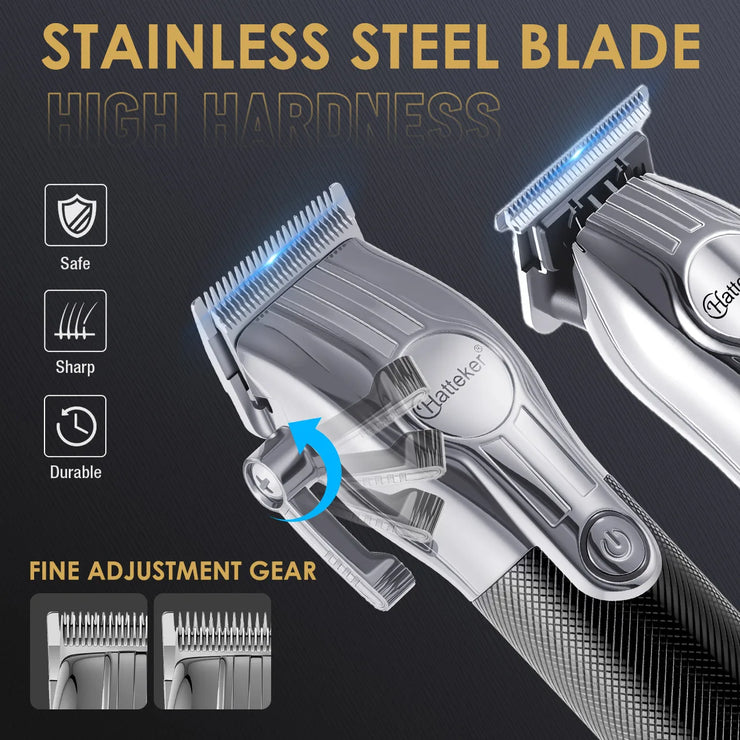 Hatteker Oilhead Electric Hair Clippers for Man Sculpting Parent-Child Set Multifunction Barber 2-Piece Grooming Kit