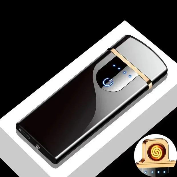 2025 New USB Rechargeable Metal Lighter Double Arc Men's Cigarette Ignition Tool Lighter Rechargeable Type C Type Free Delivery-The Joop Basket