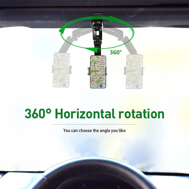 Sun Visor Phone Holder for Car Multifunctional 360° Rotating Sun Visor Cell Phone Holder with IPhone/Samsung/Android-The Joop Basket