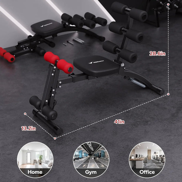 Ab Machine Multi-Functional Adjustable Ab Trainer Ab Workout Bench for Home Gym Sit Up Machine for Abdominal Exercise Chair for-The Joop Basket