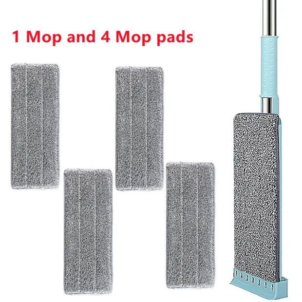 Newest Microfiber Flat Mop Hand Free Squeeze Cleaning Floor Mop with Washable Mop Pads Lazy Mop Household Cleaner Tools-The Joop Basket