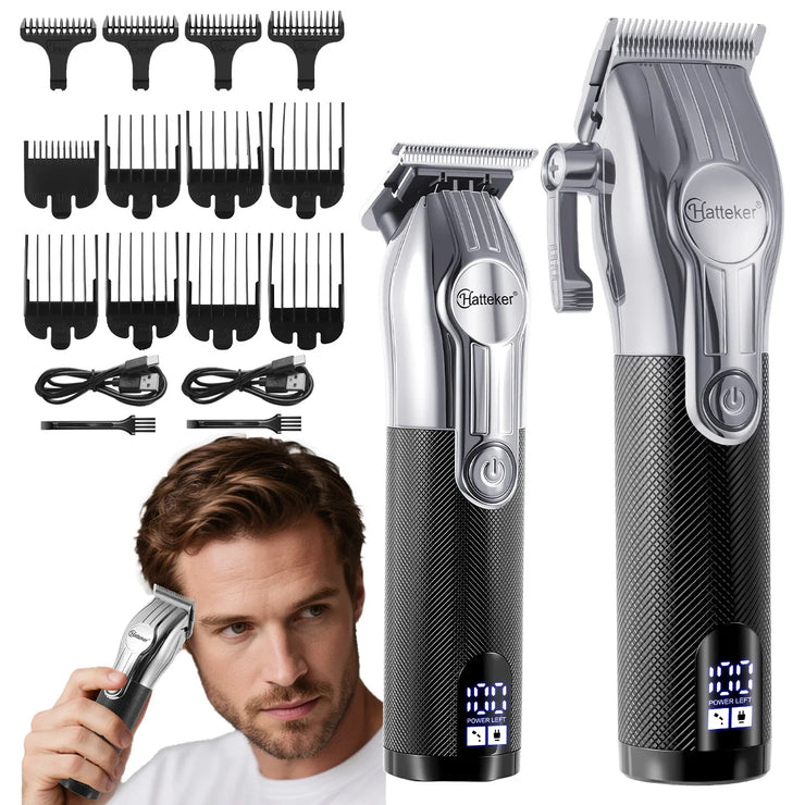 Hatteker Oilhead Electric Hair Clippers for Man Sculpting Parent-Child Set Multifunction Barber 2-Piece Grooming Kit