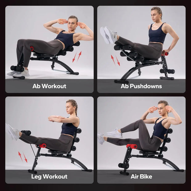 Ab Machine Multi-Functional Adjustable Ab Trainer Ab Workout Bench for Home Gym Sit Up Machine for Abdominal Exercise Chair for-The Joop Basket