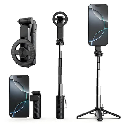 T20 Magnetic Portable Telescopic Selfie Stick 360° Rotation Universal for iPhone 16 15 14 13 12 11 Samsung Xiaomi Travel Outdoor-The Joop Basket