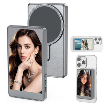 Vlog Selfie Monitor Screen for Phone, Rear Camera for Selfie Vlog Live Stream, Magnetic Mount for MagSafe, Wireless Connection w-The Joop Basket