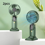 2025New Arrivals USB rechargeable portable Hand Fan Installed By Table with phone holder handheld Mini fan neck fan