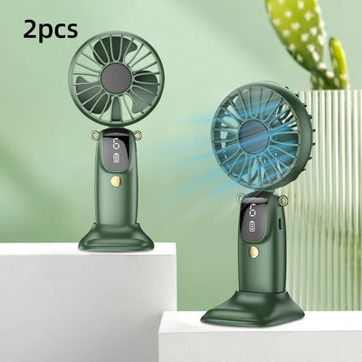 2025New Arrivals USB rechargeable portable Hand Fan Installed By Table with phone holder handheld Mini fan neck fan