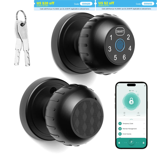 Viladepot Smart Lock Fingerprint Door Lock App Remote Control Passcode Unlock Electronic Touchscreen Keypad Indoor-The Joop Basket