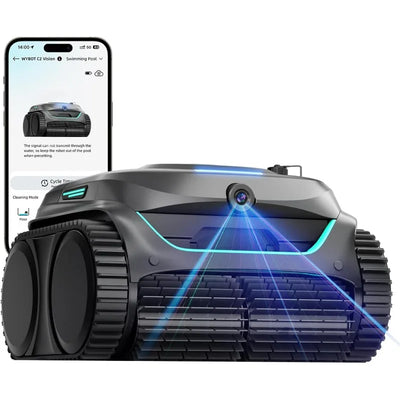 (2025 New) WYBOT C2 Vision Robotic Pool Cleaner with Camera, 8-in-1 Pool Vacuum for Inground Pools, Powerful Suction