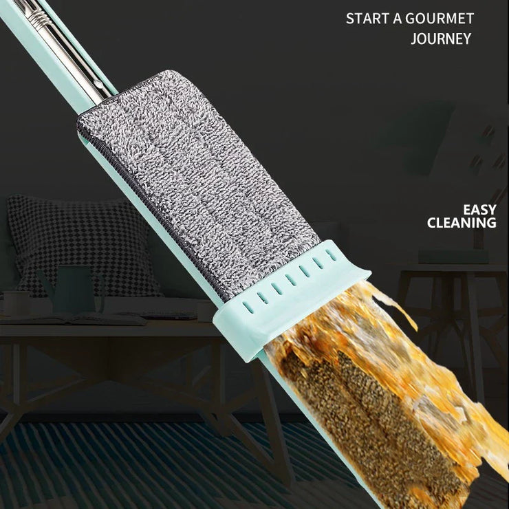 Newest Microfiber Flat Mop with Hand-Free Squeeze and Washable Pads for Easy Floor Cleaning.