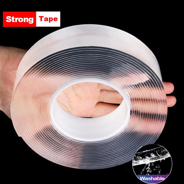 Nano Tape Super Strong Double-Sided Adhesive Tape Transparent Reusable Waterproof Tapes Heat Resistance Bathroom Home Decoration-The Joop Basket