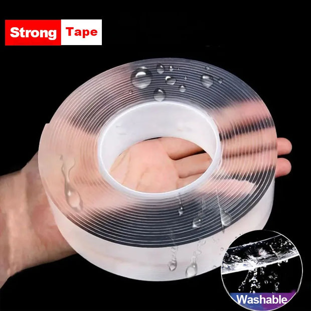 Nano Tape Super Strong Double-Sided Adhesive Tape Transparent Reusable Waterproof Tapes Heat Resistance Bathroom Home Decoration-The Joop Basket
