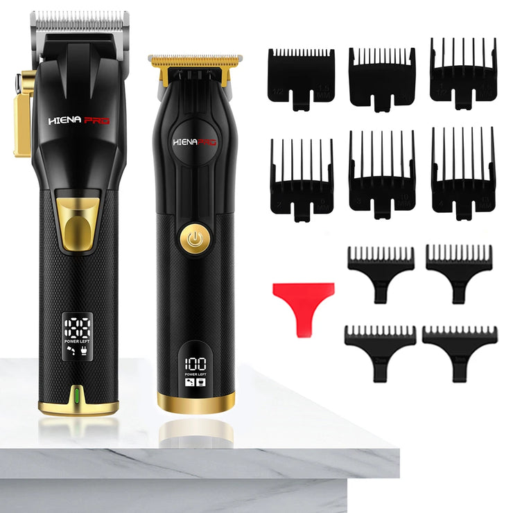 HIENA Trimmer Rechargeable Electric Hair Clippers Set LCD Shaver Dry And Wet Shaving Machine For Men Haircut Set Cordless Kit