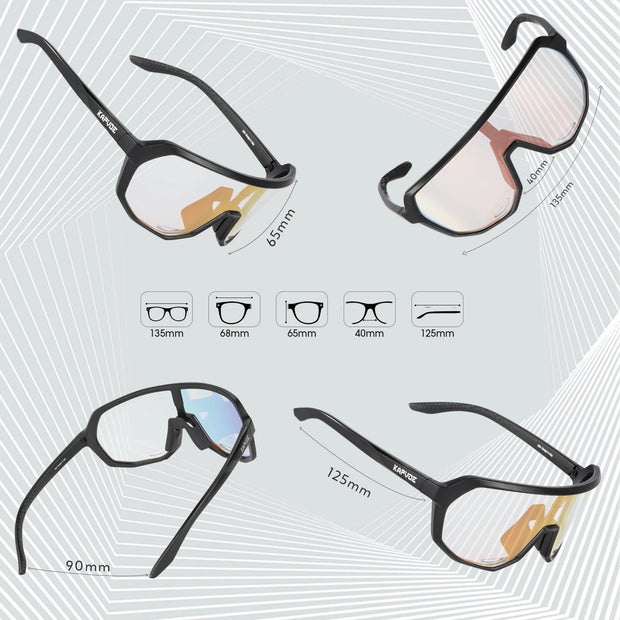 KAPVOE New Outdoor Photochromic Cycling Glasses for Men Women Mountain Bike Sunglasses Sports Goggles UV Protection