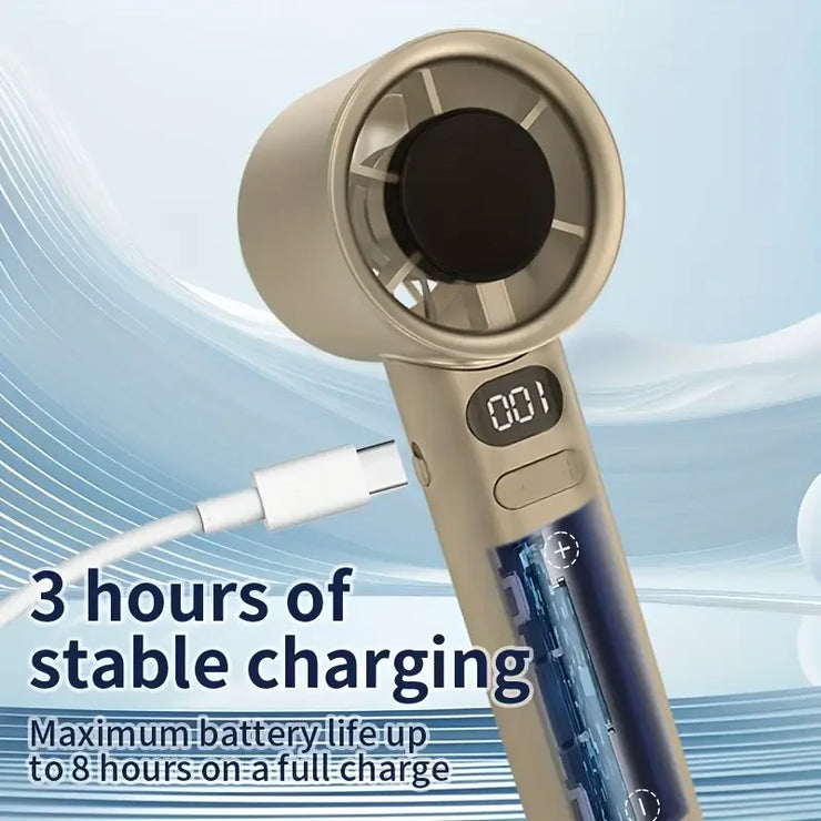 Powerful 120 Gears Goard Handheld Fan - Variable Speed, Mini, USB Charging, Student, Outdoor, Travel, Desktop