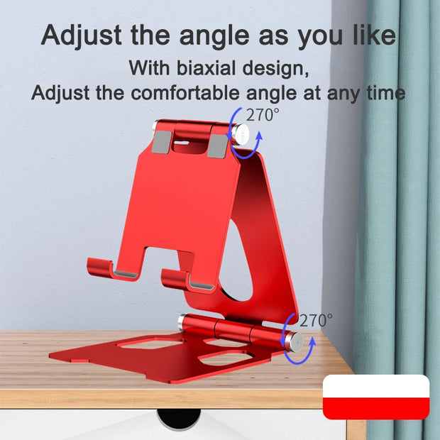 Metal Aluminum Alloy Mobile Phone Desktop Holder Stand for iPhone 13 14 Pro Stand Lazy Live Portable Folding Mobile Phone Stand-The Joop Basket