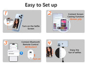 Vlog Selfie Monitor Screen for Phone, Rear Camera for Selfie Vlog Live Stream, Magnetic Mount for MagSafe, Wireless Connection w-The Joop Basket