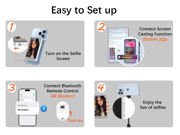 Vlog Selfie Monitor Screen for Phone, Rear Camera for Selfie Vlog Live Stream, Magnetic Mount for MagSafe, Wireless Connection w-The Joop Basket