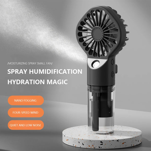 Handheld Mini Air Conditioner USB Rechargeable Portable Desk Misting Fan 4 Speed Small Air Cooler Low Noise for Home/Office/Dorm-The Joop Basket