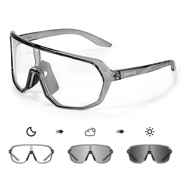 KAPVOE New Outdoor Photochromic Cycling Glasses for Men Women Mountain Bike Sunglasses Sports Goggles UV Protection