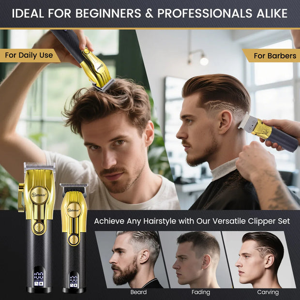 Hatteker Oilhead Electric Hair Clippers for Man Sculpting Parent-Child Set Multifunction Barber 2-Piece Grooming Kit-The Joop Basket