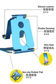 Metal Aluminum Alloy Mobile Phone Desktop Holder Stand for iPhone 13 14 Pro Stand Lazy Live Portable Folding Mobile Phone Stand-The Joop Basket