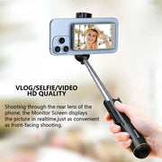 Vlog Selfie Monitor Screen for Phone, Rear Camera for Selfie Vlog Live Stream, Magnetic Mount for MagSafe, Wireless Connection w-The Joop Basket