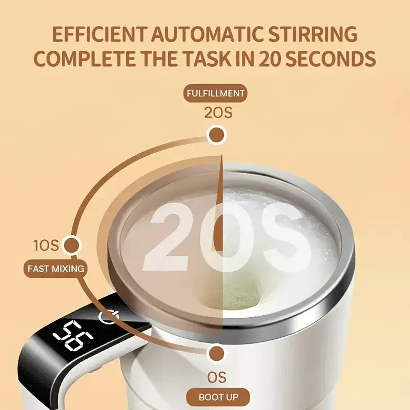 Showing Smart Temperature Control Stirring Coffee Cup dimensions
